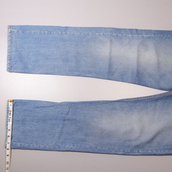 Levis L504 Mens 38x34 Jeans Blue Straight Fit Denim Thick Stitch Straight - Picture 11 of 12